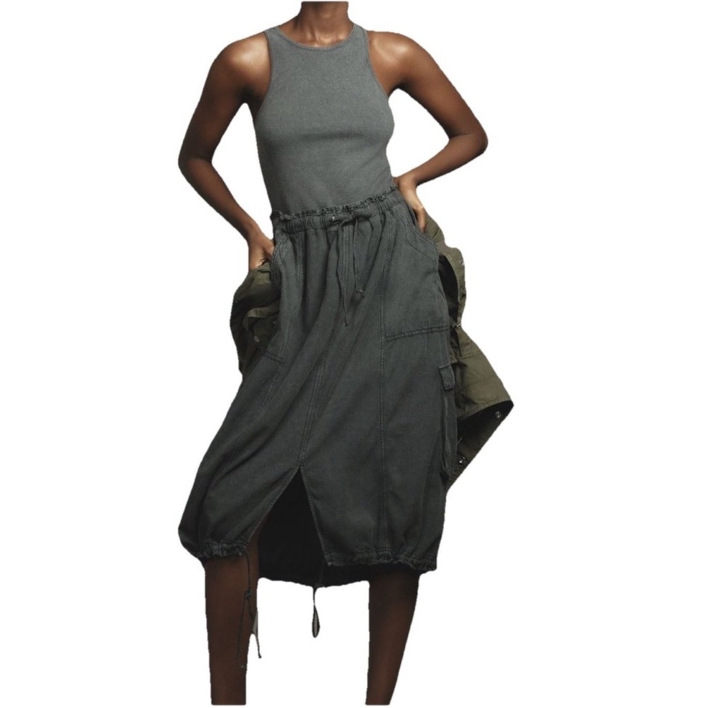 Daily Practice Washed Black/Charcoal Sleeveless Midi Dress